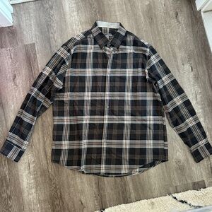 Tasso Elba Men’s Plaid Long Sleeve Button-Up Shirt Size L